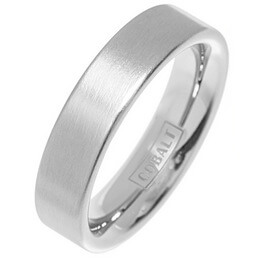 6mm Brushed Comfort Fit Cobalt Ring