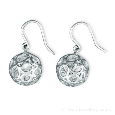 Silver Ornate Sphere Earrings