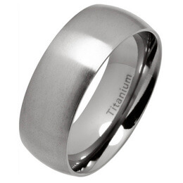 8mm Classic Court Brushed Titanium Wedding Ring