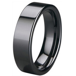 5mm Black Zirconia Ceramic Comfort Fit Wedding Ring