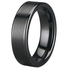 6mm Brushed Zirconia Ceramic Comfort Fit Ring