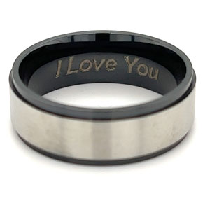 Laser Engraved Zirconium Rings